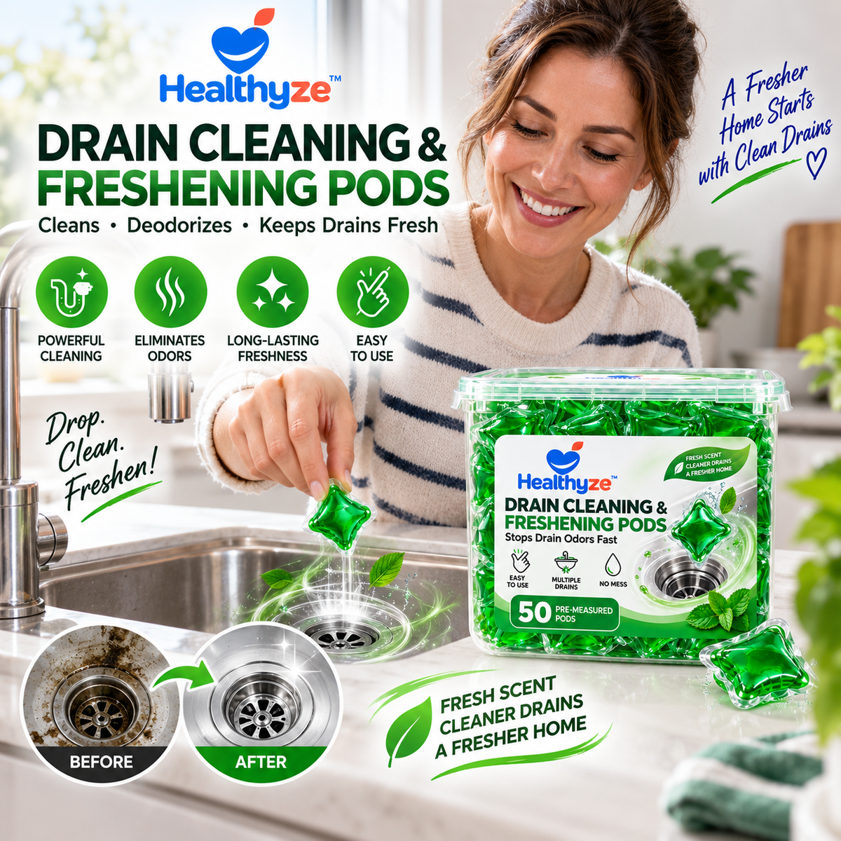 Healthyze Drain Cleaning & Freshening Pods
