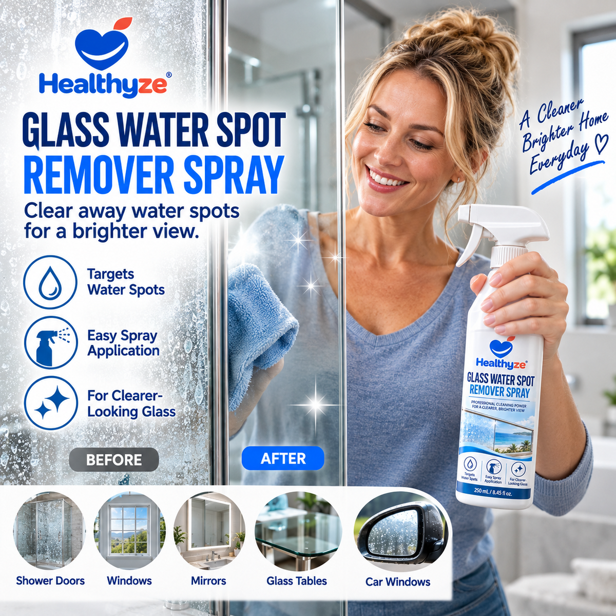 Healthyze Glass Water Spot Remover Spray