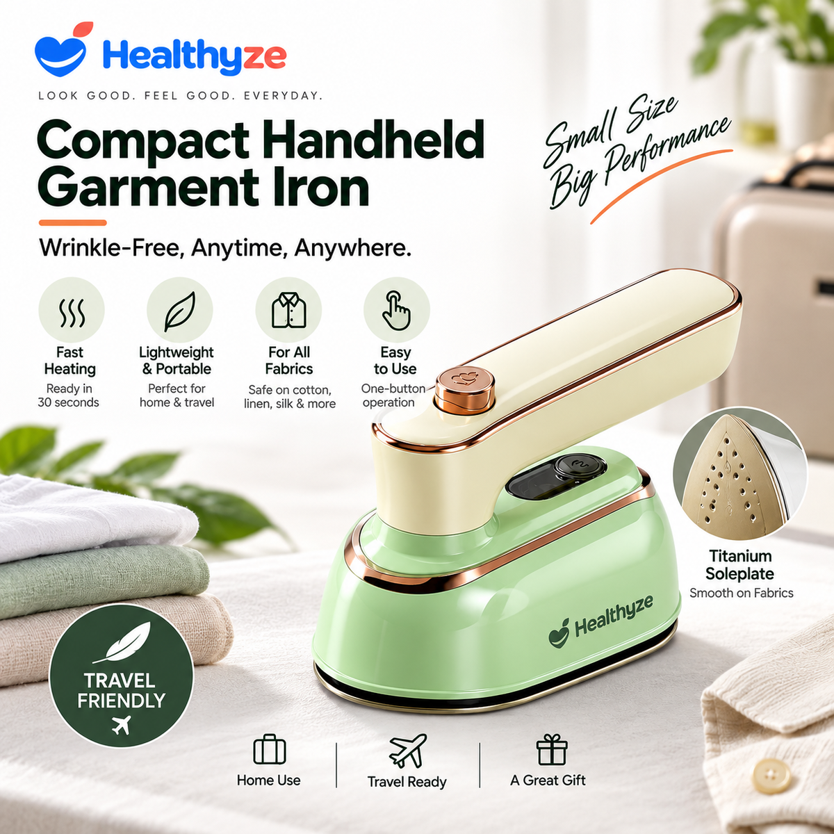 Healthyze Compact Handheld Garment Iron