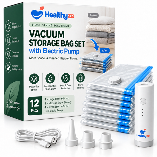 Healthyze Vacuum Storage Bag Set with Electric Pump