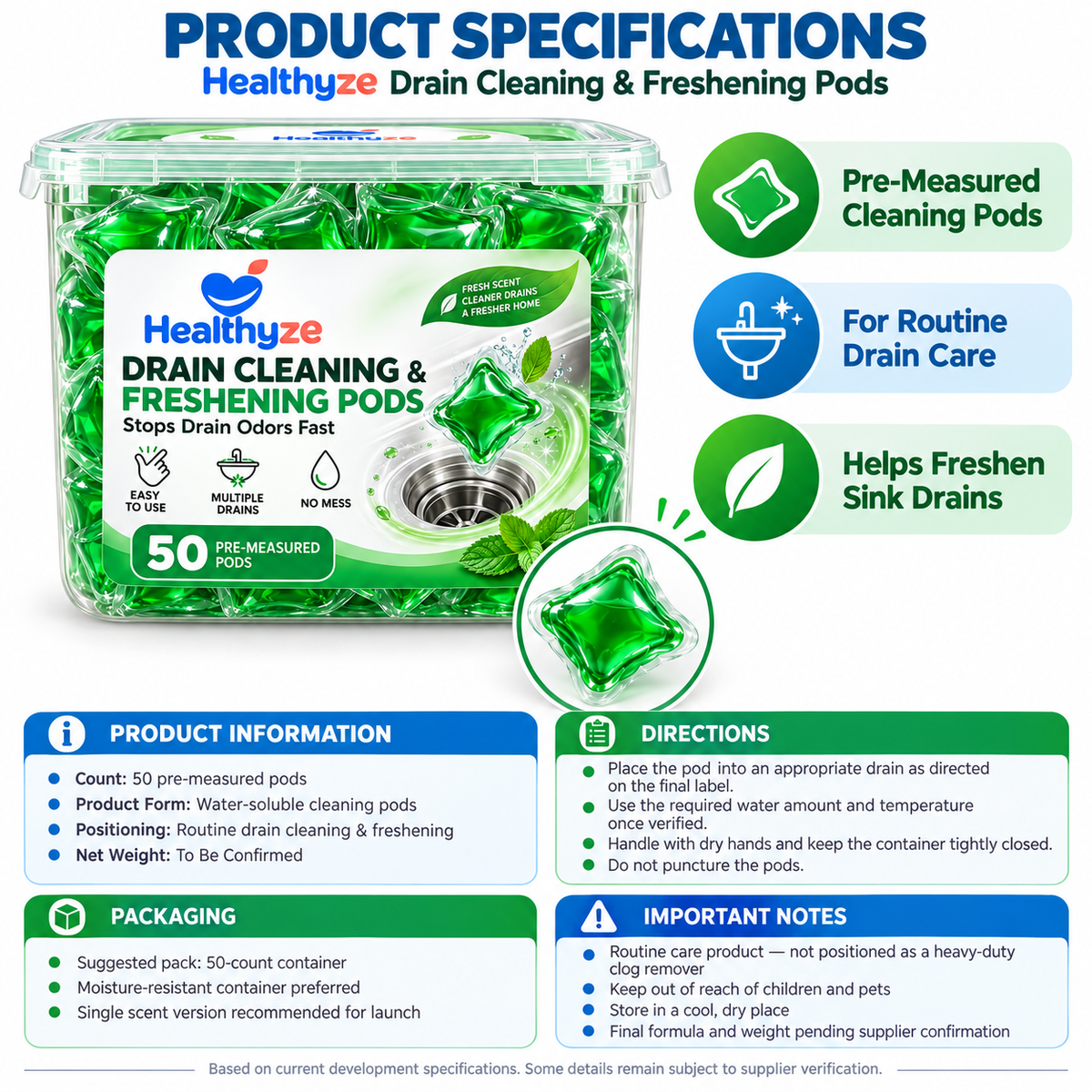 Healthyze Drain Cleaning & Freshening Pods