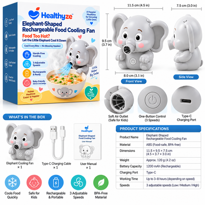 Healthyze Elephant-Shaped Rechargeable Food Cooling Fan