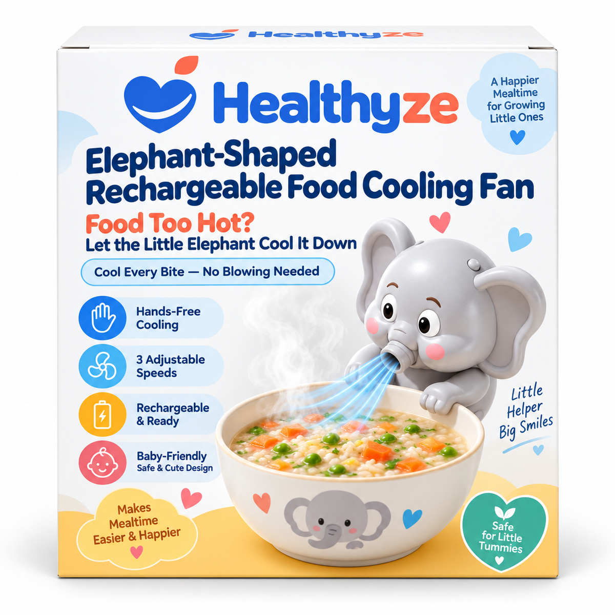 Healthyze Elephant-Shaped Rechargeable Food Cooling Fan