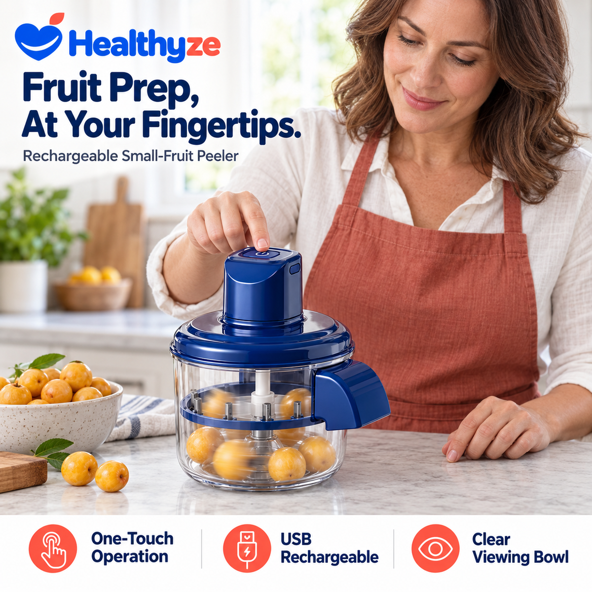 Healthyze Rechargeable Small-Fruit Peeler
