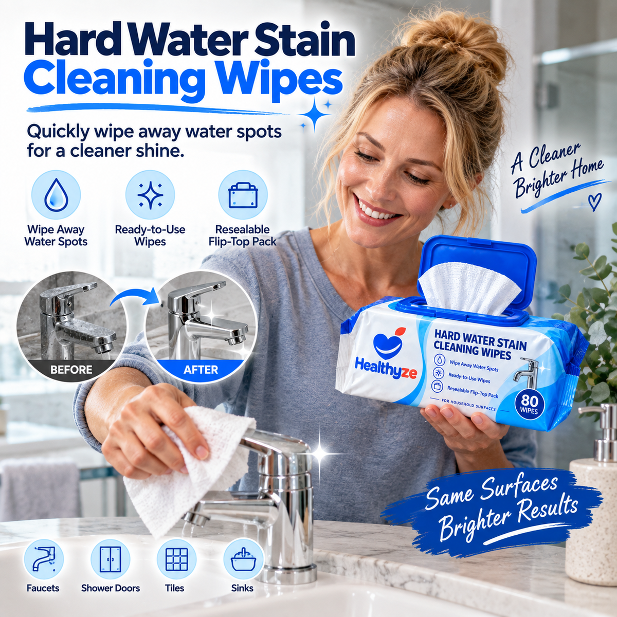 Healthyze Hard Water Stain Cleaning Wipes