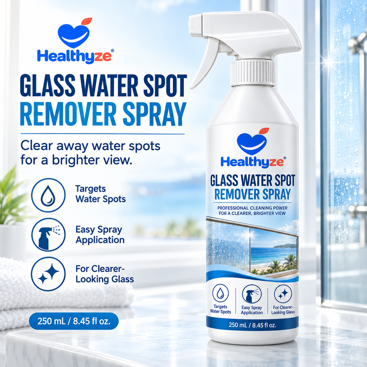 Healthyze Glass Water Spot Remover Spray
