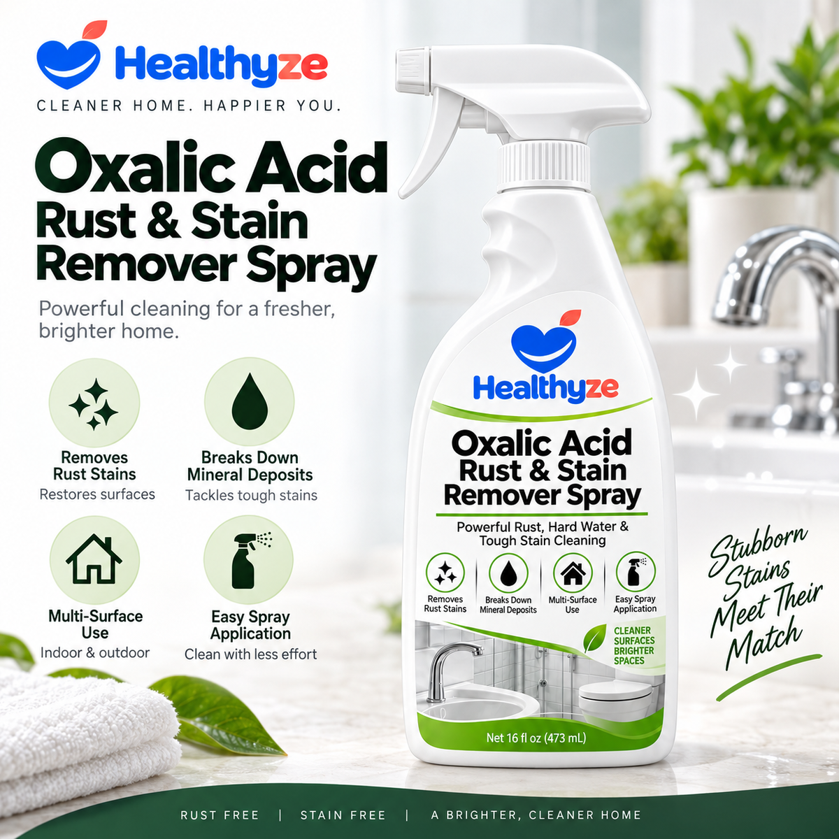 Healthyze Oxalic Acid Rust & Stain Remover Spray